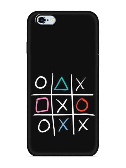 Super Neon Tic-Tac-Toe Embossed Soft Silicone Case for Apple Iphone 6 Zapvi