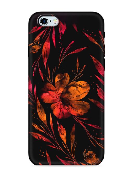 Red Flower Painting Embossed Soft Silicone Case for Apple Iphone 6 Zapvi