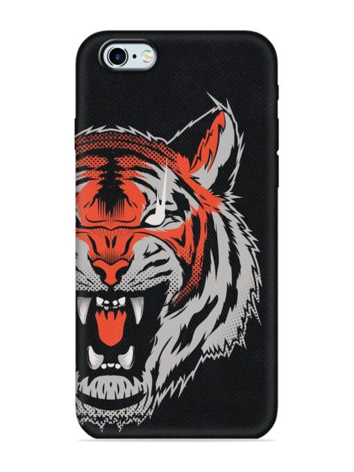 Tiger Aggression Embossed Soft Silicone Case for Apple Iphone 6 Zapvi