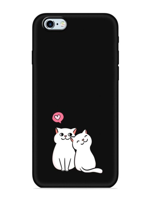 Cute Loving Cats Embossed Soft Silicone Case for Apple Iphone 6 Zapvi