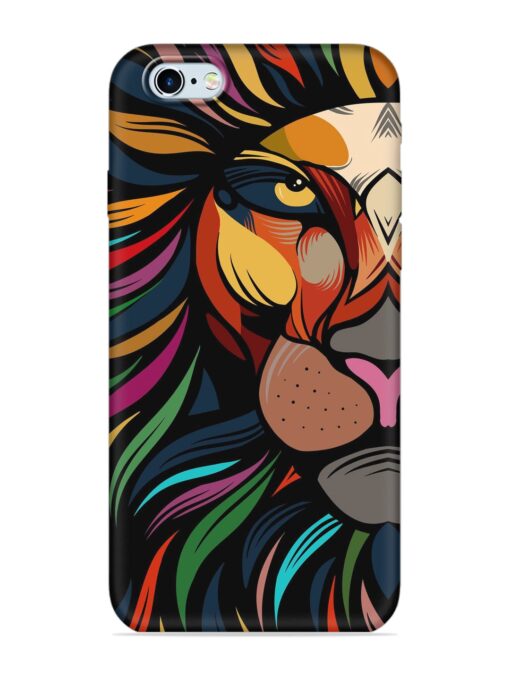 Trippy Lion Art Embossed Soft Silicone Case for Apple Iphone 6