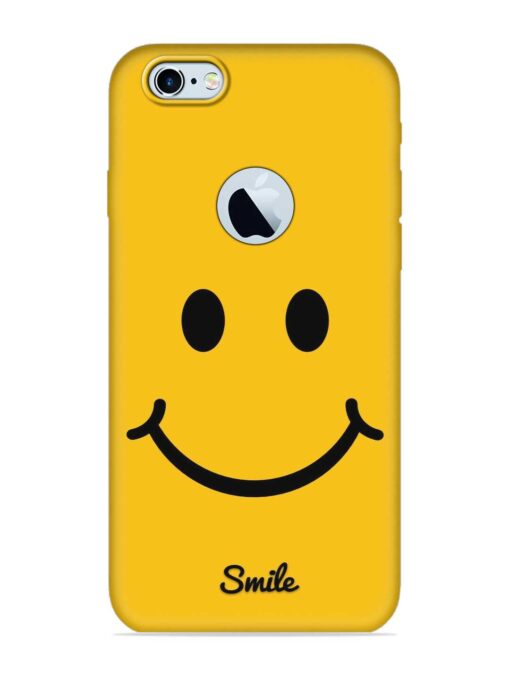 Yellow Smiley Embossed Soft Silicone Case for Apple Iphone 6 (Logo Cut) Zapvi