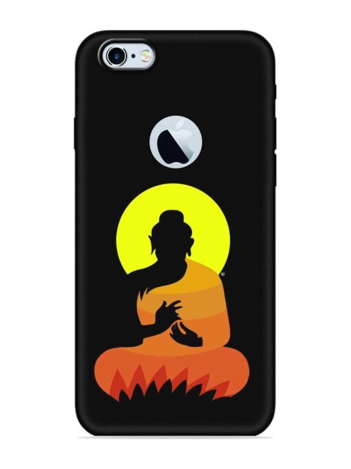 Buddha Art Black Embossed Soft Silicone Case for Apple Iphone 6 (Logo Cut) Zapvi