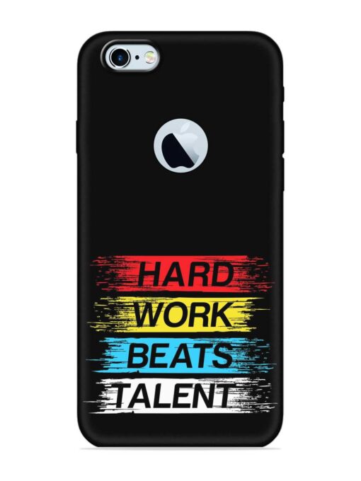 Hard Work Beats Embossed Soft Silicone Case for Apple Iphone 6 (Logo Cut) Zapvi