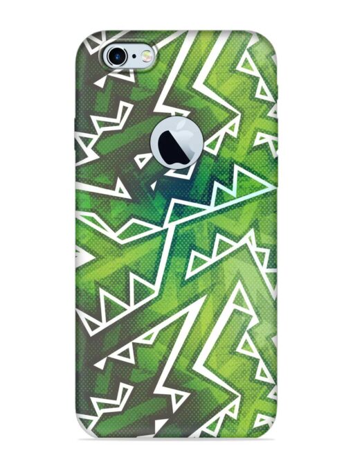 Green Graffiti Seamless Embossed Soft Silicone Case for Apple Iphone 6 (Logo Cut) Zapvi