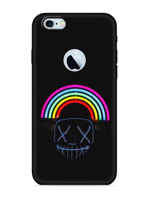 Mask Rainbow Embossed Soft Silicone Case for Apple Iphone 6 (Logo Cut) Zapvi