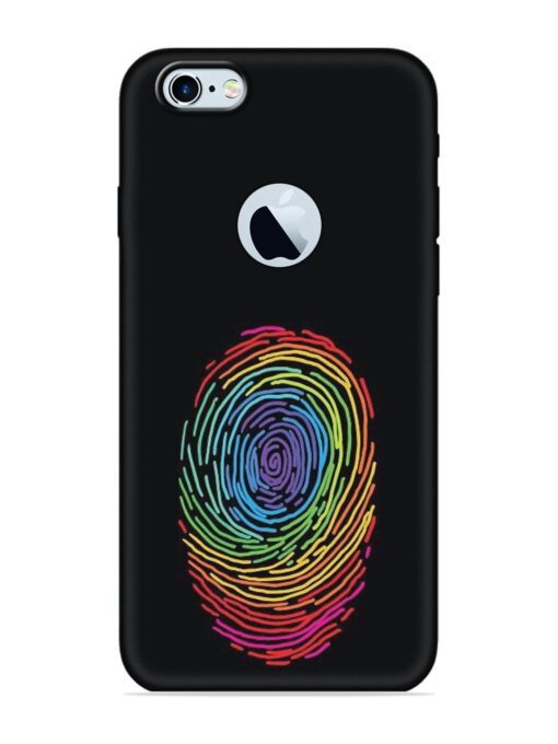 Fingerprint Of Thumb Art Embossed Soft Silicone Case for Apple Iphone 6 (Logo Cut) Zapvi