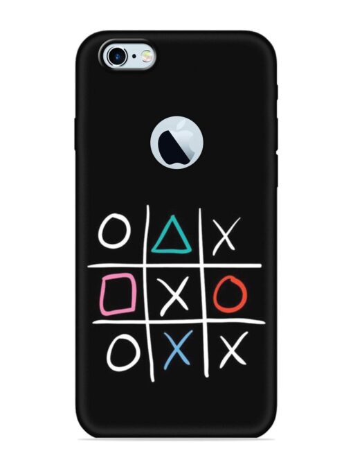 Super Neon Tic-Tac-Toe Embossed Soft Silicone Case for Apple Iphone 6 (Logo Cut)