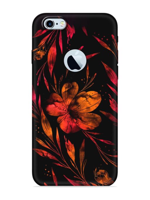 Red Flower Painting Embossed Soft Silicone Case for Apple Iphone 6 (Logo Cut) Zapvi