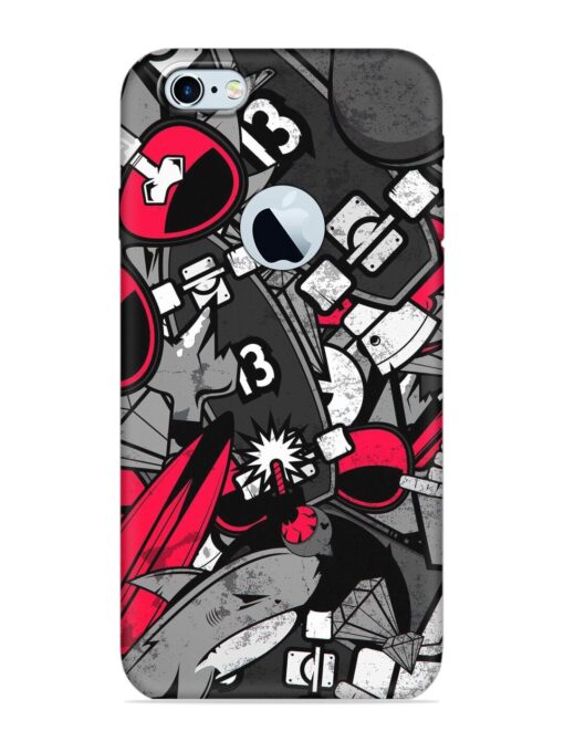 Fictional Doodle Embossed Soft Silicone Case for Apple Iphone 6 (Logo Cut) Zapvi