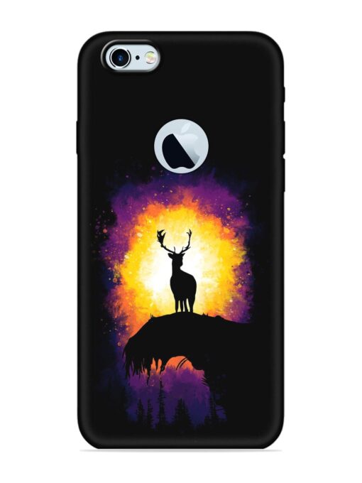 Elk Animal Art Embossed Soft Silicone Case for Apple Iphone 6 (Logo Cut) Zapvi