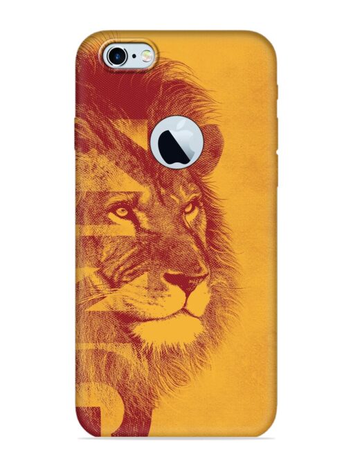 Gold Lion Crown Art Embossed Soft Silicone Case for Apple Iphone 6 (Logo Cut)