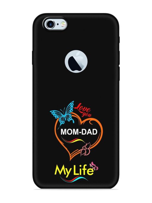 Love You Mom Dad Embossed Soft Silicone Case for Apple Iphone 6 (Logo Cut) Zapvi