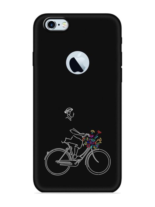 Minimalist Cycle Art Embossed Soft Silicone Case for Apple Iphone 6 (Logo Cut)