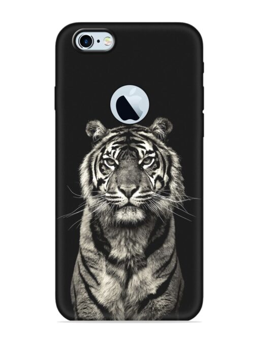 Tiger Art Embossed Soft Silicone Case for Apple Iphone 6 (Logo Cut)