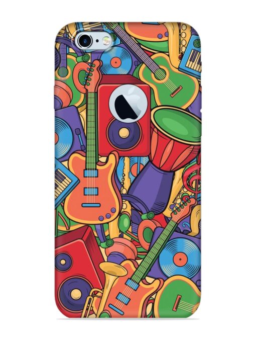 Colorful Music Art Embossed Soft Silicone Case for Apple Iphone 6 (Logo Cut)