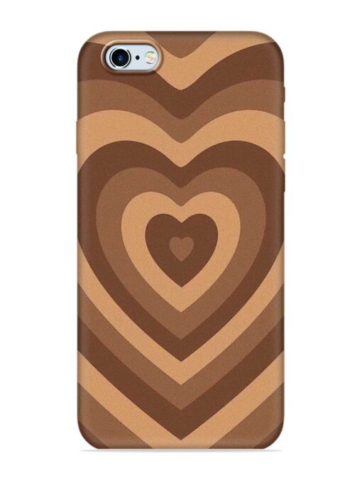 Brown Heart Embossed Soft Silicone Case for Apple Iphone 6 Plus Zapvi