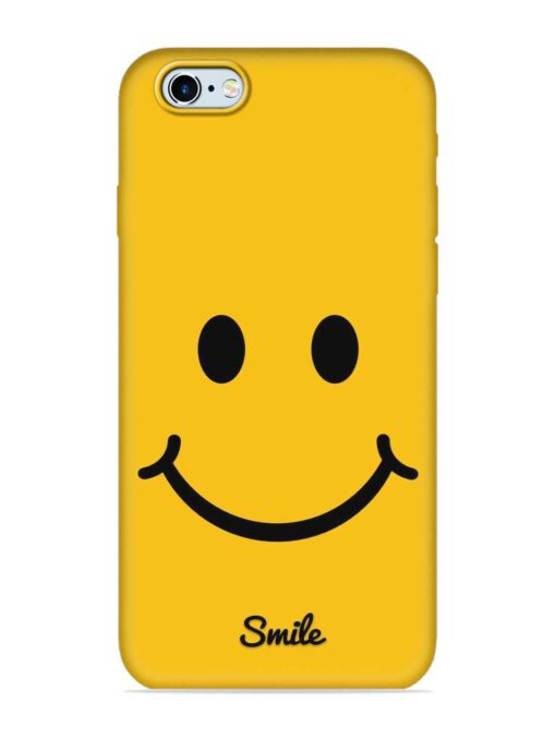 Yellow Smiley Embossed Soft Silicone Case for Apple Iphone 6S