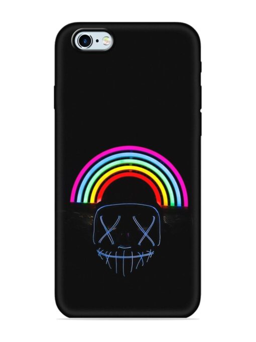 Mask Rainbow Embossed Soft Silicone Case for Apple Iphone 6S