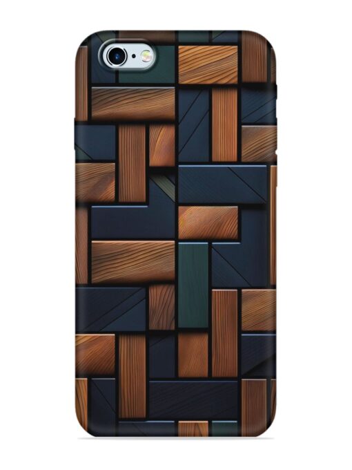 Wooden Background Cubes Embossed Soft Silicone Case for Apple Iphone 6S Zapvi