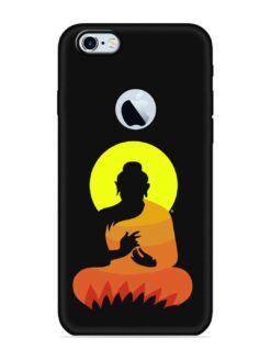 Buddha Art Black Embossed Soft Silicone Case for Apple Iphone 6S (Logo Cut)