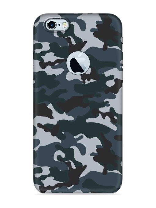 Dark Blue Army Military Art Embossed Soft Silicone Case for Apple Iphone 6S (Logo Cut)