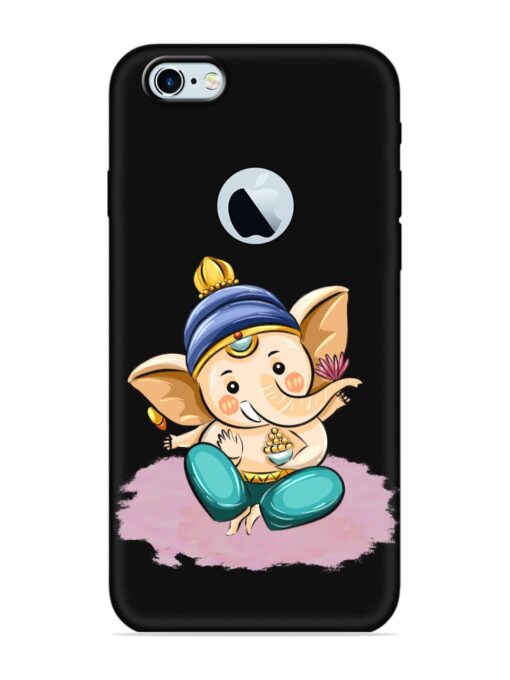 Bal Ganesh Vector Art Embossed Soft Silicone Case for Apple Iphone 6S (Logo Cut)