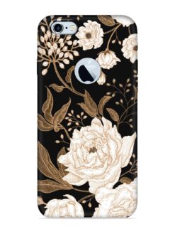 Peonies Roses Floral Embossed Soft Silicone Case for Apple Iphone 6S (Logo Cut)