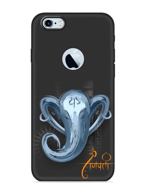 Illustration Lord Ganpati Embossed Soft Silicone Case for Apple Iphone 6S (Logo Cut)