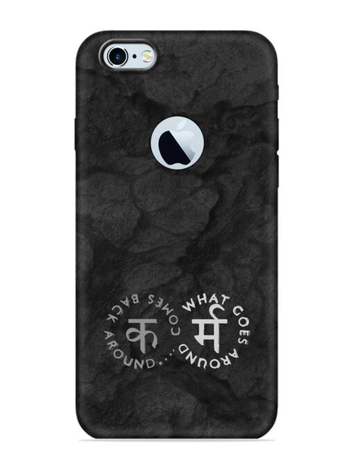 Karma Hindi Word Embossed Soft Silicone Case for Apple Iphone 6S (Logo Cut)