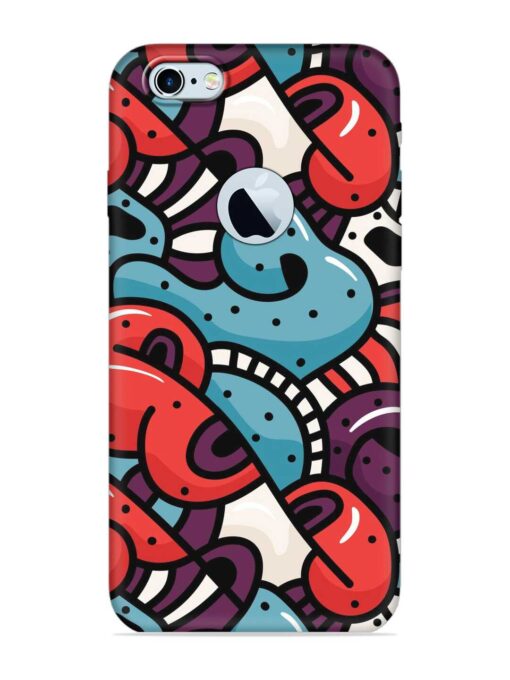 Seamless Backdrop Colorful Embossed Soft Silicone Case for Apple Iphone 6S (Logo Cut)