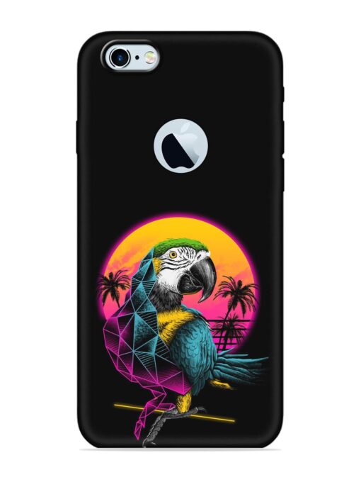 Rad Parrot Embossed Soft Silicone Case for Apple Iphone 6S (Logo Cut)