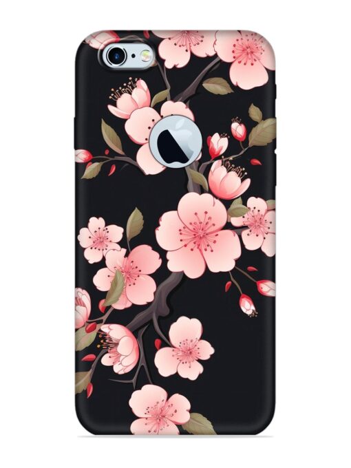 Cherry Blossom Embossed Soft Silicone Case for Apple Iphone 6S (Logo Cut) Zapvi