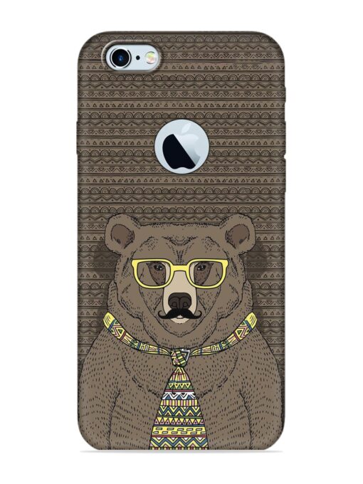 Grizzly Bear Embossed Soft Silicone Case for Apple Iphone 6S (Logo Cut)