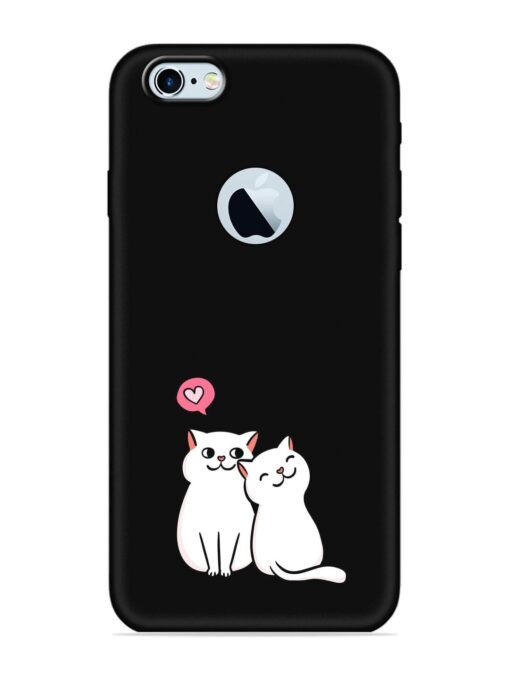 Cute Loving Cats Embossed Soft Silicone Case for Apple Iphone 6S (Logo Cut)