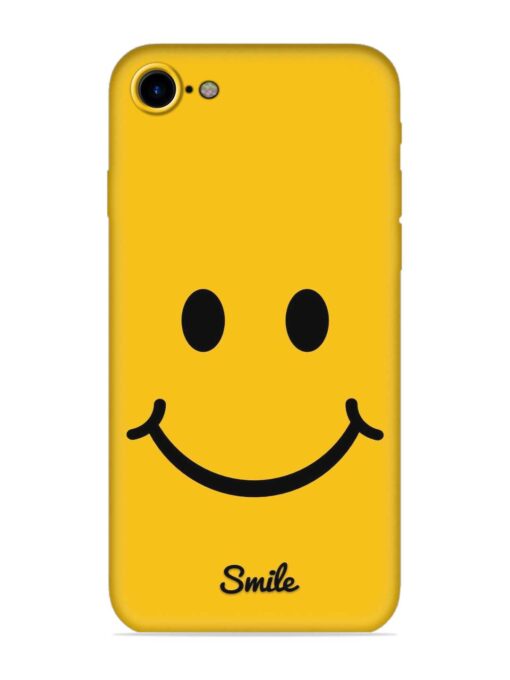 Yellow Smiley Embossed Soft Silicone Case for Apple Iphone 7 Zapvi