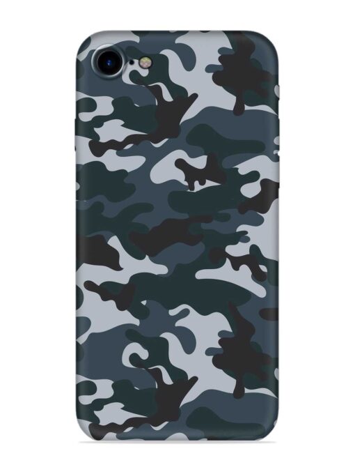 Dark Blue Army Military Art Embossed Soft Silicone Case for Apple Iphone 7 Zapvi