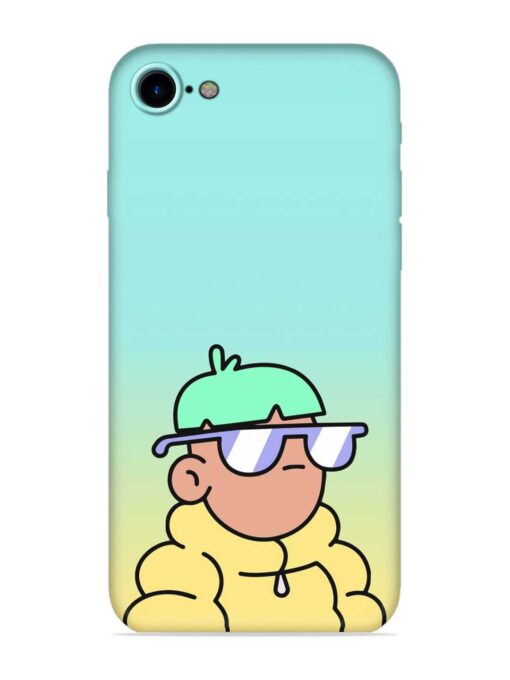 Doodles Cool Character Embossed Soft Silicone Case for Apple Iphone 7 Zapvi