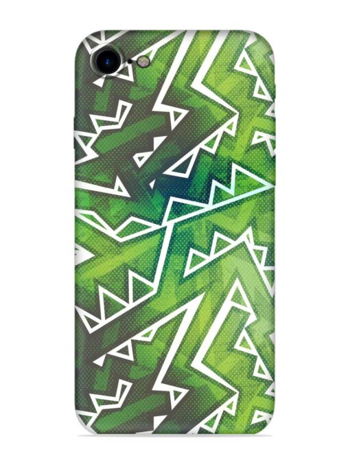 Green Graffiti Seamless Embossed Soft Silicone Case for Apple Iphone 7 Zapvi