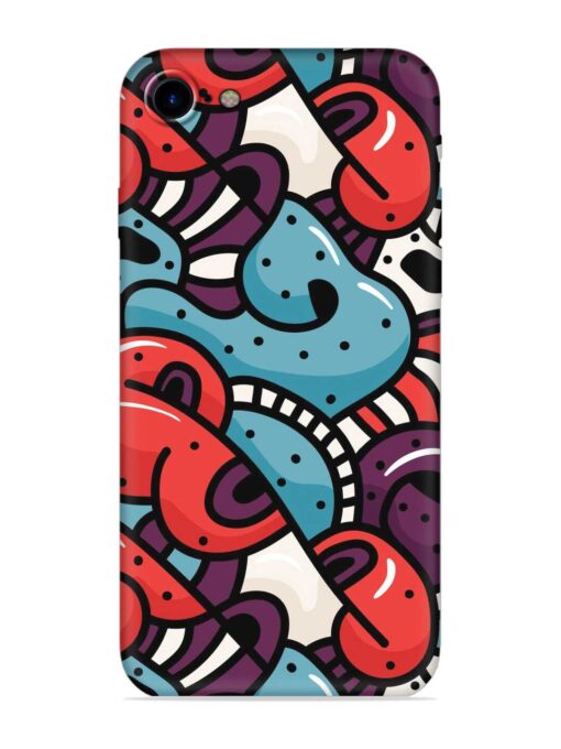 Seamless Backdrop Colorful Embossed Soft Silicone Case for Apple Iphone 7 Zapvi