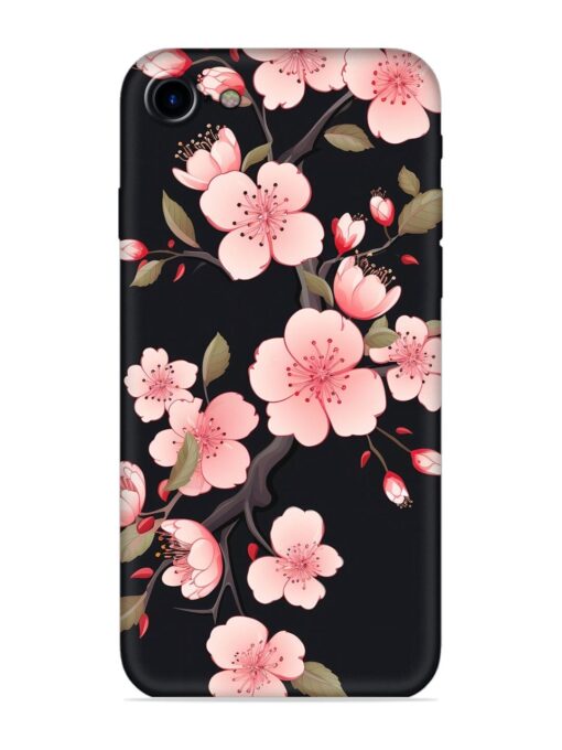 Cherry Blossom Embossed Soft Silicone Case for Apple Iphone 7