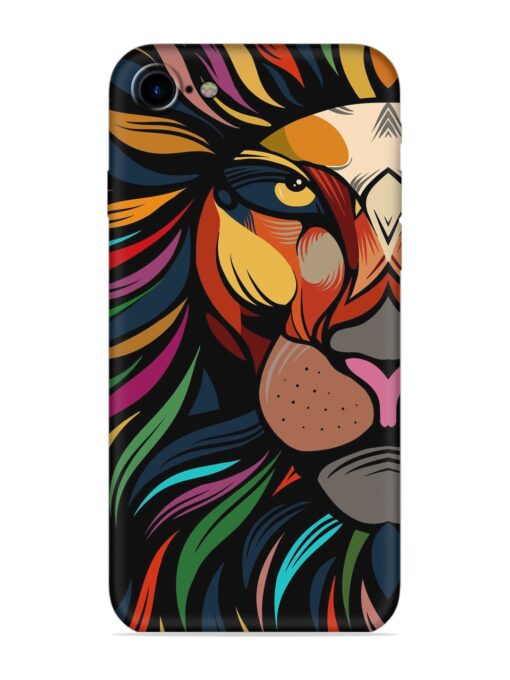 Trippy Lion Art Embossed Soft Silicone Case for Apple Iphone 7 Zapvi