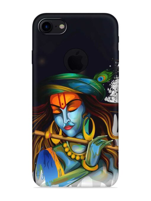 Krishna Art Embossed Soft Silicone Case for Apple Iphone 7 (Logo Cut) Zapvi