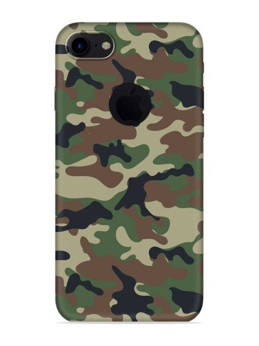 Army Military Camouflage Dark Green Embossed Soft Silicone Case for Apple Iphone 7 (Logo Cut)