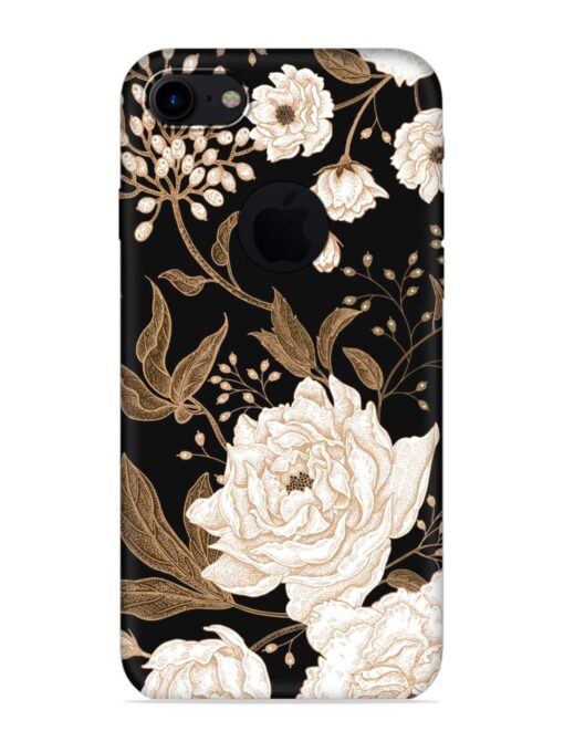 Peonies Roses Floral Embossed Soft Silicone Case for Apple Iphone 7 (Logo Cut) Zapvi