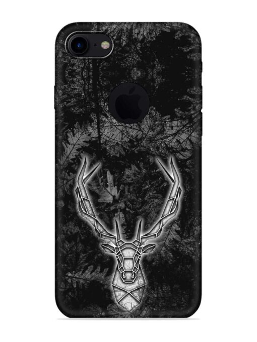 Ancient Deer Embossed Soft Silicone Case for Apple Iphone 7 (Logo Cut)