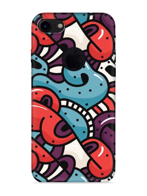 Seamless Backdrop Colorful Embossed Soft Silicone Case for Apple Iphone 7 (Logo Cut)