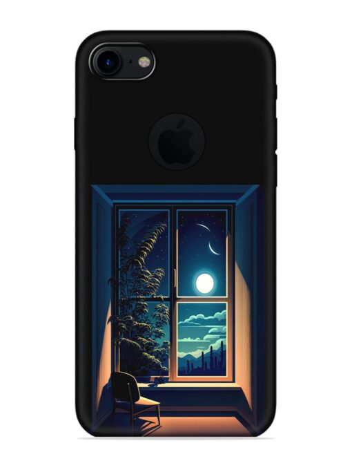 Night View At Window Embossed Soft Silicone Case for Apple Iphone 7 (Logo Cut) Zapvi