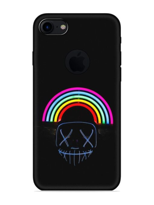 Mask Rainbow Embossed Soft Silicone Case for Apple Iphone 7 (Logo Cut)