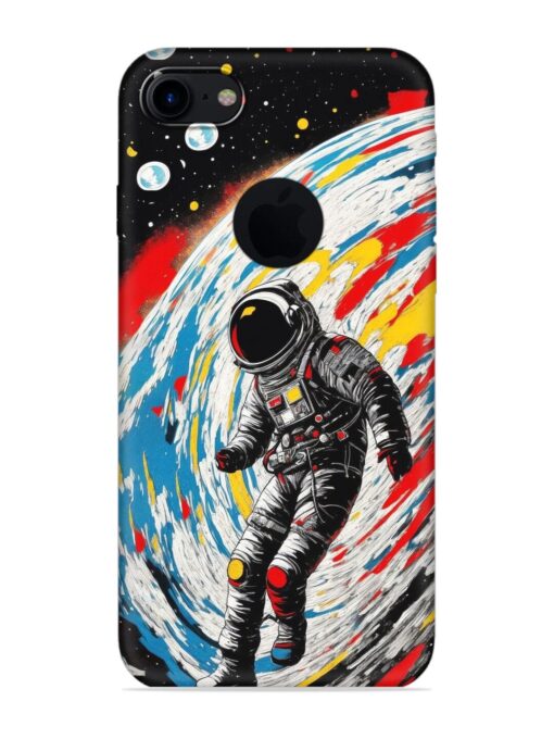 Astronaut Art Embossed Soft Silicone Case for Apple Iphone 7 (Logo Cut) Zapvi